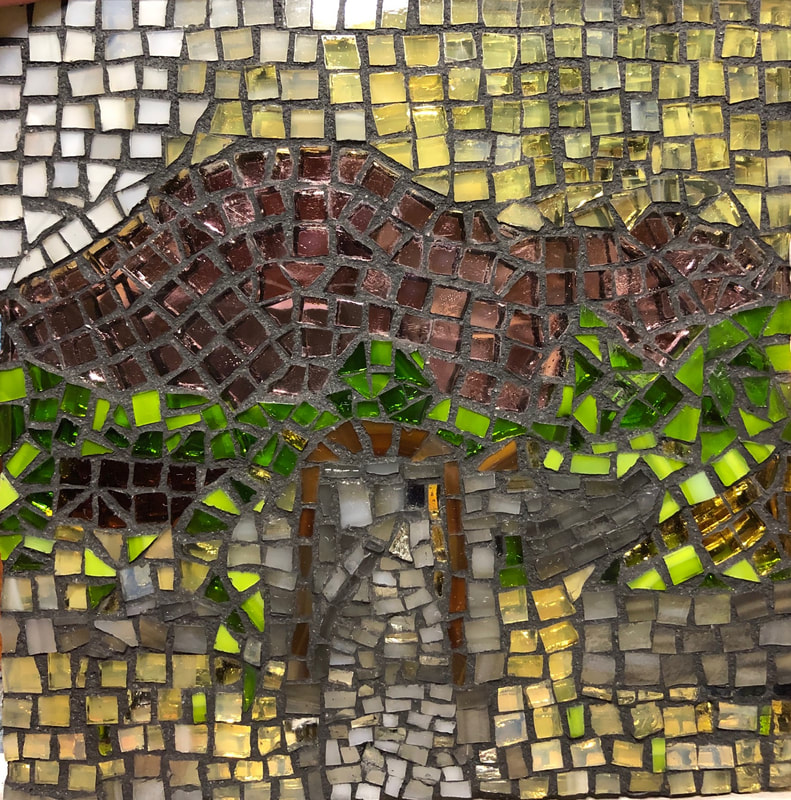 Image of my mosaic of Pompeii after grouting.